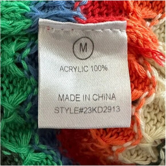 Women's Crochet Rainbow Mini Cut Out Dress Size Medium - Picture 7 of 7